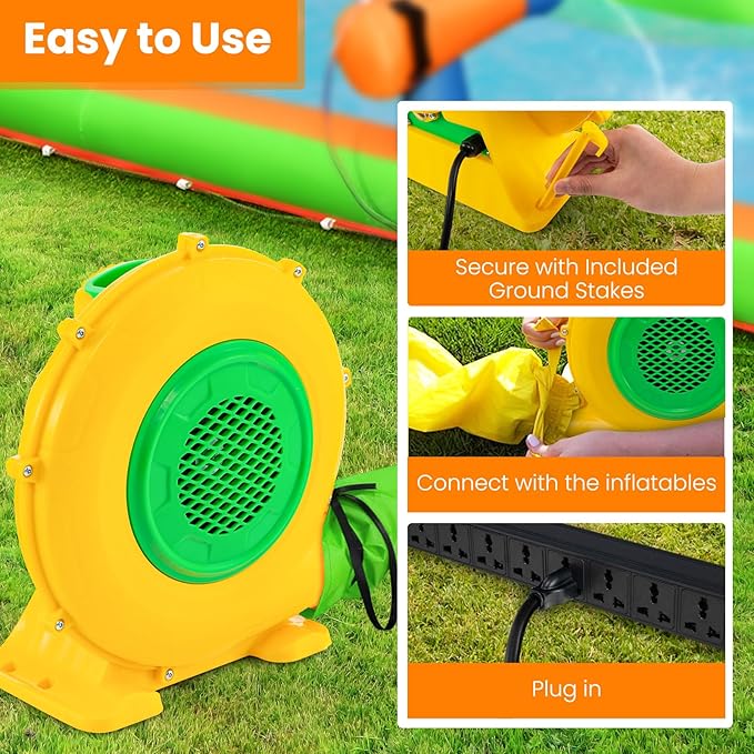 Costzon Air Blower 480W Bounce House Blower Pump Fan Commercial Inflatable Bouncer Blower 1920pa Air Blower for Inflatables Perfect for Inflatable Water Slide Jumper Bouncy Castle