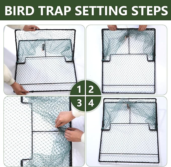 Humane Pigeon TrapBird Trap for QuailTurkeyNet Traps (19.7x23.6 inch)
