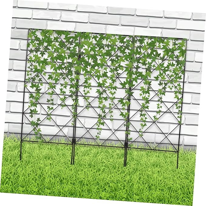 Multifunctional Foldable Garden Trellis Plant Support Rack for Climbing Vines Beans Cucumbers Grapes Iron Stand for Outdoor and Indoor Gardening