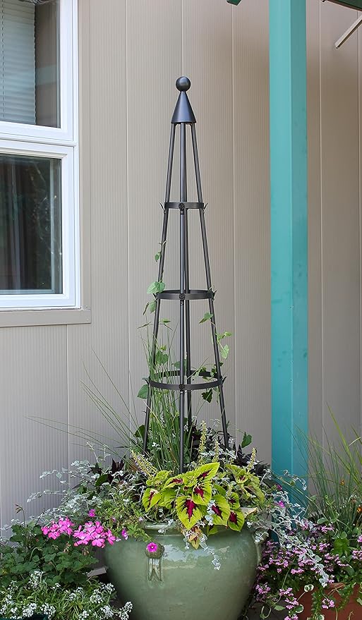 Achla Designs OBL-01A Garden Obelisk 61 H Trellis Graphite