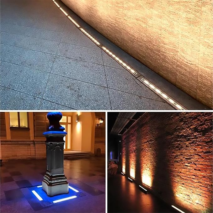 Buried Lights - LED Landscape Lights Outdoor Rectangular Recessed LED Spotlight Waterproof IP65 Path Lighting Floor Lamp Led Ground Spotlight for Courtyard Terrace Lighting (Green 85245