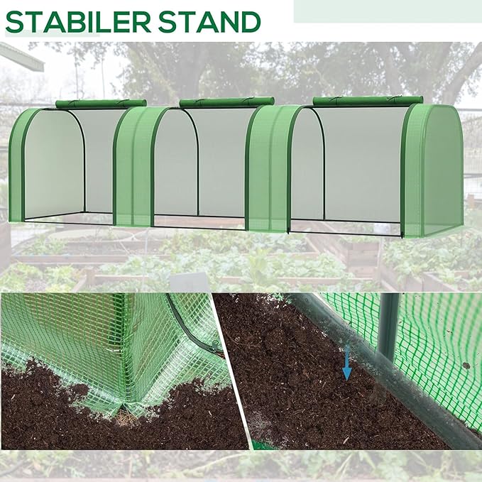 Greenhouses for Outdoors Heavy Duty Large Walk in Green Houses for Outside with Roll-Up Door &amp Reinforced Frame