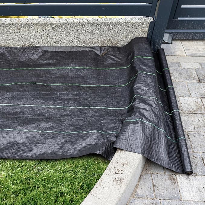 Durable PE Weed Barrier Landscape Fabric Weed Block Gardening Ground Cover Mat High Permeability for Weed Blocker Weed Mat Driveway Fabric Weed Control Garden Cloth (6x300Feet/Roll)