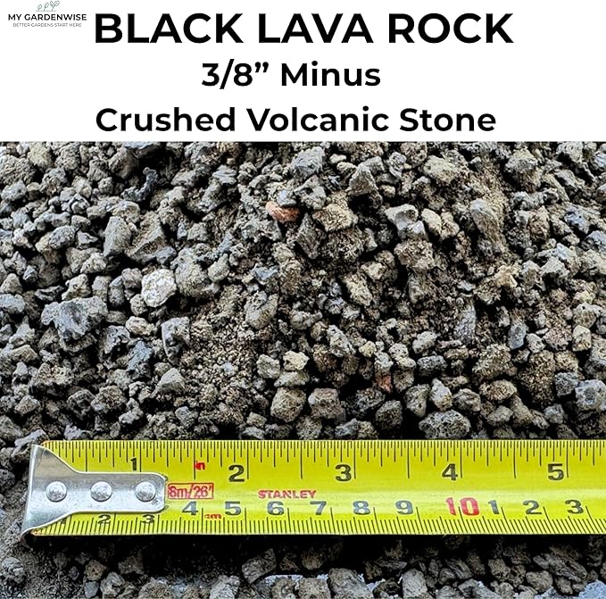 Lava Rocks for Plants (3/8’’ Minus) Natural Black Lava Rocks Succulent &amp Terrarium Horticultural Volcanic Rock Ideal Drainage for Potted Plants Made in USA (5 qts - 9 lbs)