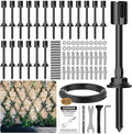 20-Set Black 5/64 (2mm) Wire Trellis for Climbing Plants Outdoor with 98ft Vinyl Coated Cable T316 Stainless Steel Wall Wire Trellis Kit