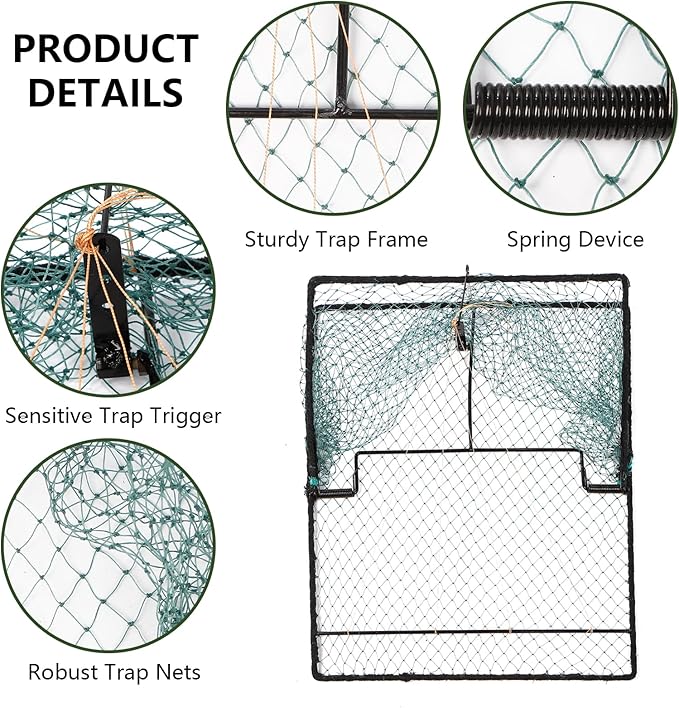 Humane Pigeon TrapBird Trap for QuailTurkeyNet Traps (19.7x23.6 inch)