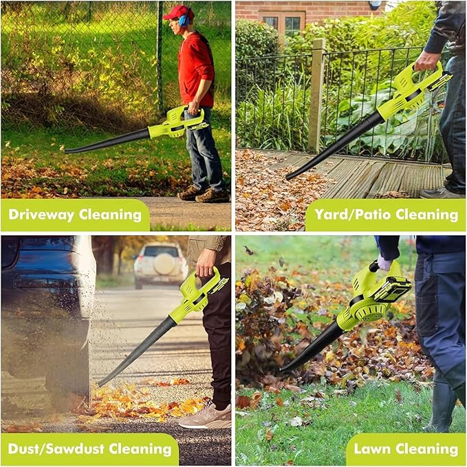 3000W Cordless Electric Air Blower Leaf Snow Blower Dust Collector Sweeper Adjustable Speeds Garden Power Tools