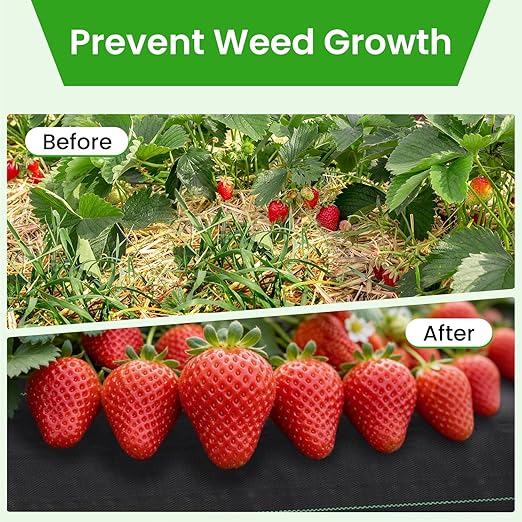 Weed Barrier Fabric 6x300ft Landscape Fabric 3.2oz Heavy Duty Durable Woven Geotextile Fabric High Permeability Ground Cover Mat Driveway Fabric Garden Weed Control Cloth with 20 U-Securing Pegs