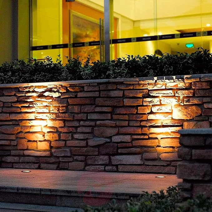 Ground Landscape Lights - Outdoor Buried Lights AC85-265V Outdoor Recessed Spot Light IP66 Waterproof Underground Light LED for Garden Pathway Patio Step Deck(Red6W)