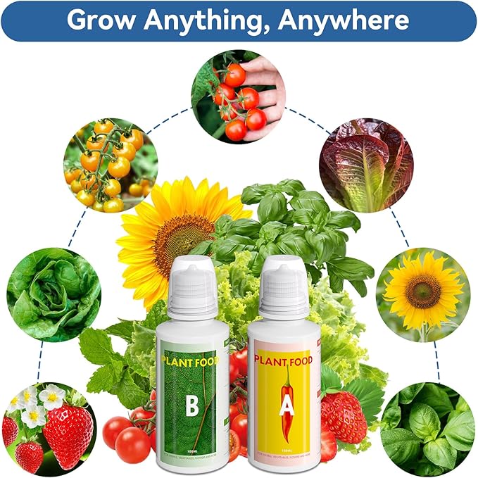 inbloom 12 Pods Hydroponics Growing System Black and Hydroponics Plant Food 1000 ml