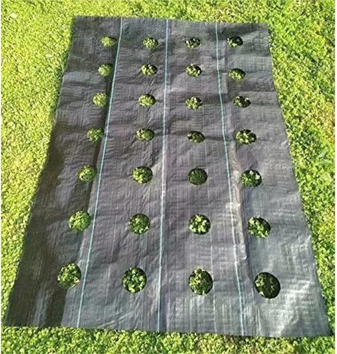 Weed Barrier Fabric 3 Ft. X 12 Ft. 3.0 Oz. Weed Block for Raised Bed Outdoor Garden Weed Rugs Garden Mat Planting Hole 4 in. Dia for Gardening