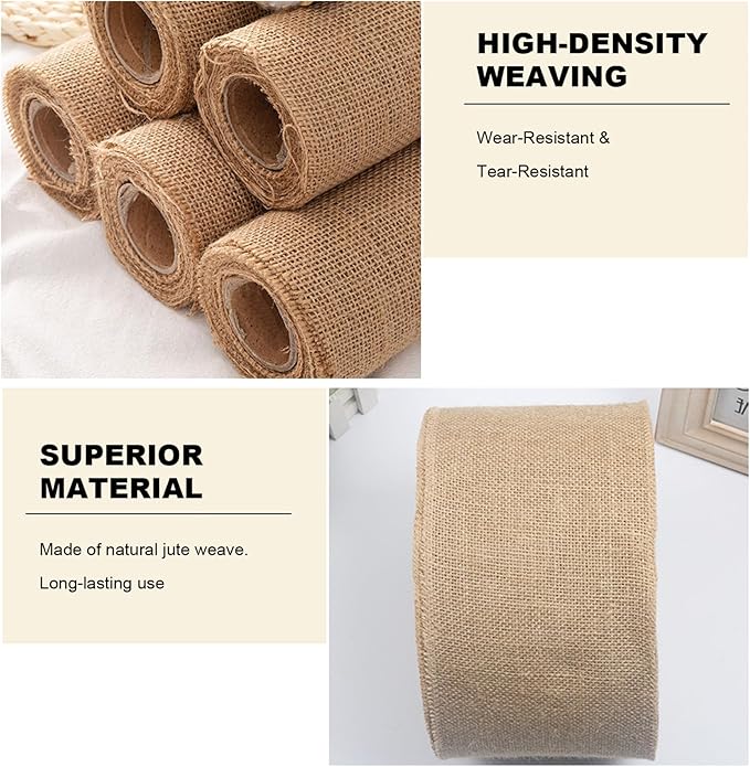 Weed Barrier Fabric 16ft X 19 Inch Jute Burlap Fabric Cuttable Tree Wrap for Gardening Outdoor Trees Weddings Party