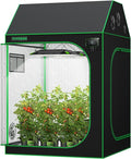VIVOSUN R446 4x4 Grow Tent 48x48x72 Roof Cube Tent with Observation Window and Floor Tray for Hydroponics Indoor Plant for VS4000/VSF4300
