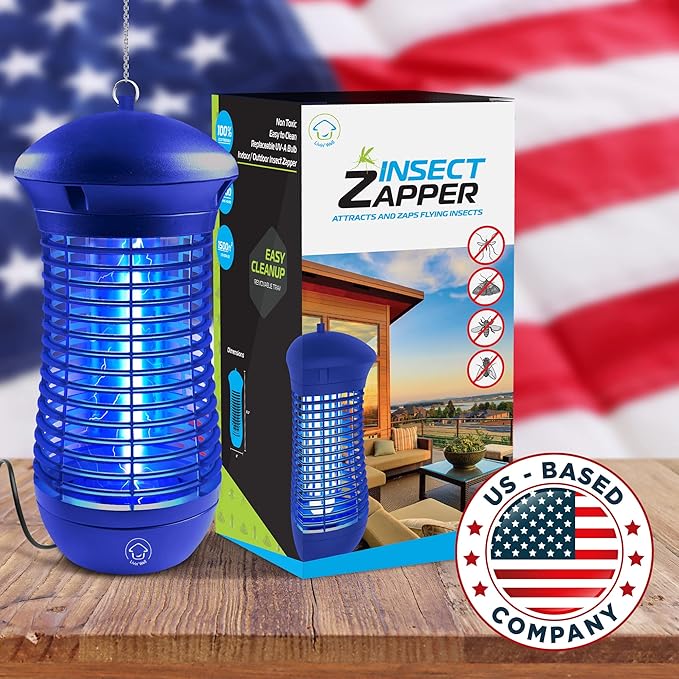 Livin’ Well Blue Bug Zapper Indoor Outdoor - 4000V High Powered Electric Mosquito Zapper Home Patio 1500 Sq Ft Range Fly Trap18W UVA Bulb Mosquito Killer Lamp Insect Bug Light