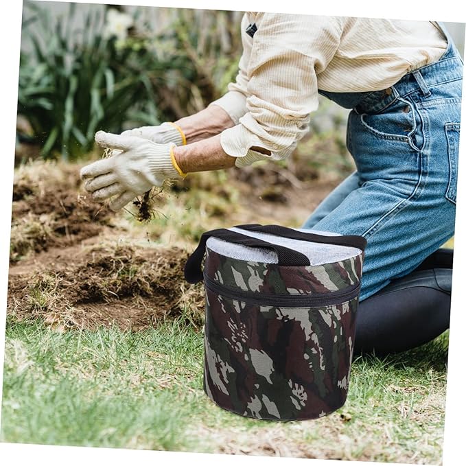Happyyami Portable Weeding Gardening Work Stool with 25cm Height and Tool Pocket Lightweight Foam Outdoor Camping Stool for Seniors Multi-use Garden Seat for Farming and Yard Tasks Random
