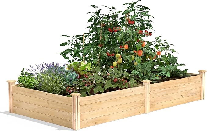Greenes Fence Classic Cedar Raised Garden Bed 4' x 8' x 14 (1/2 Thick) - Made in USA with North American Cedar