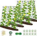 Cucumber Trellis for Raised Bed 48 L x 48 H 2 Pack A-Shape 11mm Garden Trellis for Climbing Plants Outdoor Metal Arch Trellis for Vegetables Plant Support for Tomato Pea Zucchini Grape Flowers