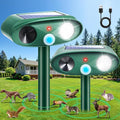 2Pack Solar Ultrasonic Animal Repellent Outdoor with Motion Detection&ampFlash LightUSB Rechargeable Waterproof Cat Repellent Outdoor Keep Deer Squirrel Rabbit Opossum Raccoon Away for Yard Garden L