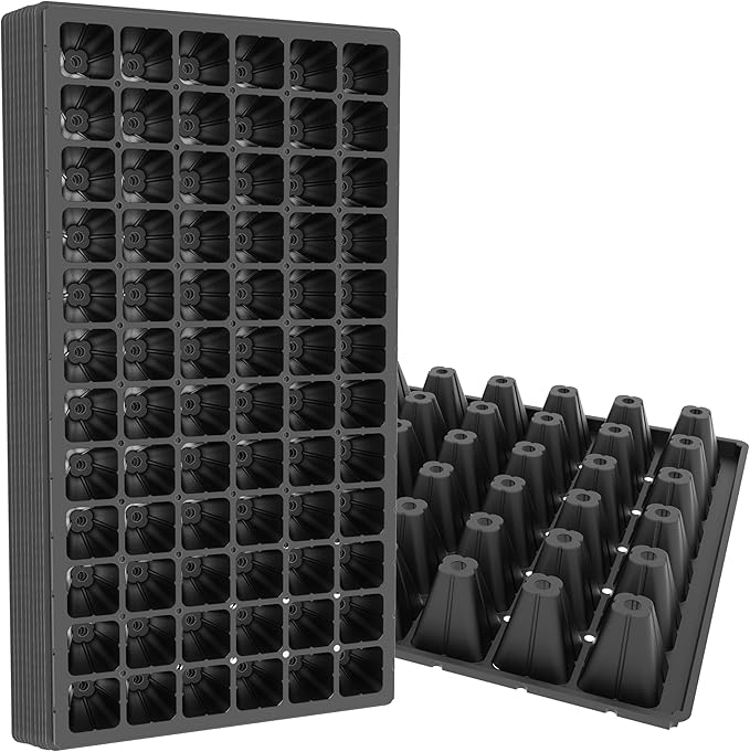 Gardzen 10 Pack 72 Cell Seed Starter Trays 1.75 Deep Plug Tray for Seedlings Thick Seedling Trays with Drainage Holes Fit Standard 1020 Drip Tray