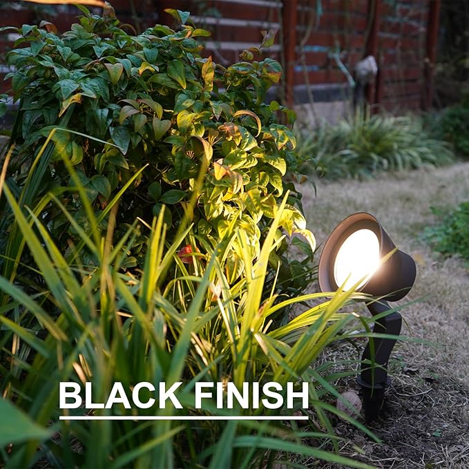 GOODSMANN RGBW Low Voltage LED Landscape Spotlight 3000K/6000K White Light 12W 12V-15V Outdoor Lights 9 Lighting Modes Color Changing Aluminum Housing Spot Lights for Garden Yard
