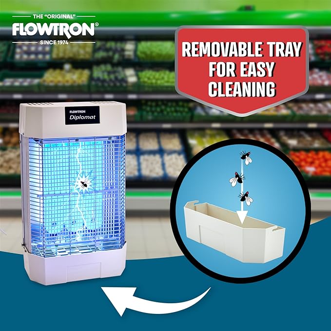 Flowtron Indoor Bug Zapper | Electric Fly &amp Insect Killer with 120W UV Light Pheromone Lure Attractant Shock Kill Grid &amp Reflector Panels | 2000 Sq Ft for Kitchen Restaurant &amp Barn UL