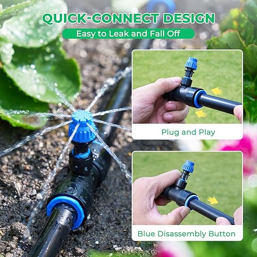 HIRALIY Raised Bed Drip Irrigation Kit Small DIY Garden Grid Watering System Garden Irrigation System for Raised Beds up to 2 x 8FT
