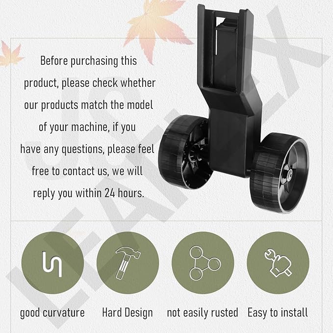 205110001 Leaf Vaccum Vac Attack Bag &amp 314148001 Wheel Assembly Compatible with Ryobi 40 Volt Cordless Leaf Vacuum Vac Attack RY40405 RY40505VNM Models