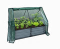 Relaxdays Raised Bed with Greenhouse for Flowers Plants and Vegetables H x W x D: 92 x 125 x 95 cm Garden Plant Bed Light Grey