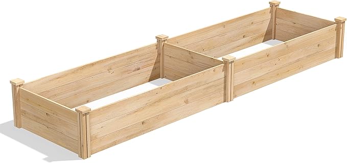 Greenes Fence Classic Cedar Raised Garden Bed 2' x 8' x 10.5 (1/2 Thick)