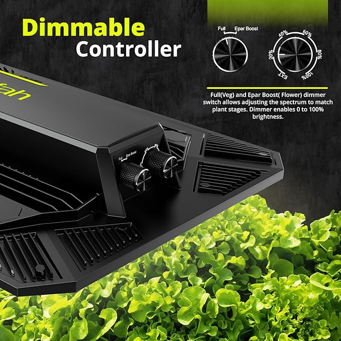 UAP1500 LED Grow Light 150W Commercial Full Spectrum Grow Lights for Indoor Plants with Full Epar Boost Mode Switch &amp Daisy Chain Dimmable Plant Light for Seeding Veg Bloom in 2x2 3x3 Grow Tent