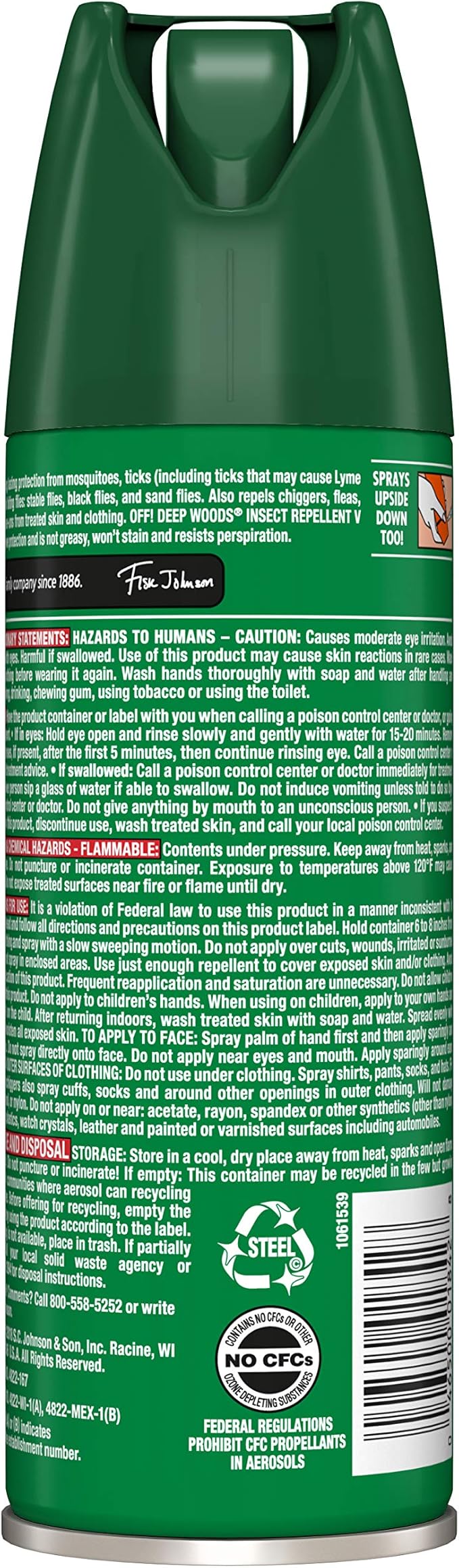 OFF! Deep Woods Insect Repellent Ticks Aerosol with 25 Percent DEET Provides up to 8 Hours of Mosquito and Tick Protection 6 Ounce (Pack of 6)
