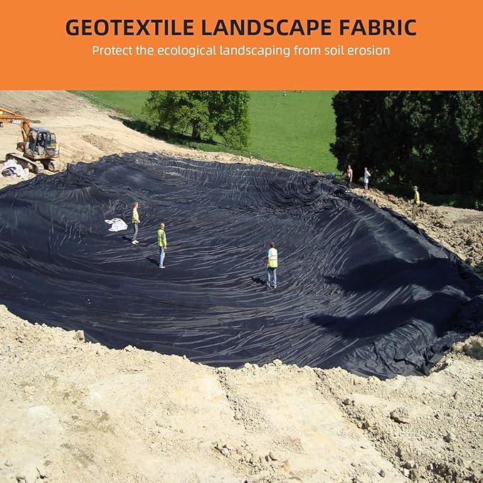 PioneerWorks Geotextile Landscape 3ft x 100ft &amp 8oz Geotextile Fabric PP Drainage 350N Tensile Strength &amp 440N Load Capacity for Driveway Erosion Control French Drain Road Stabilizationr