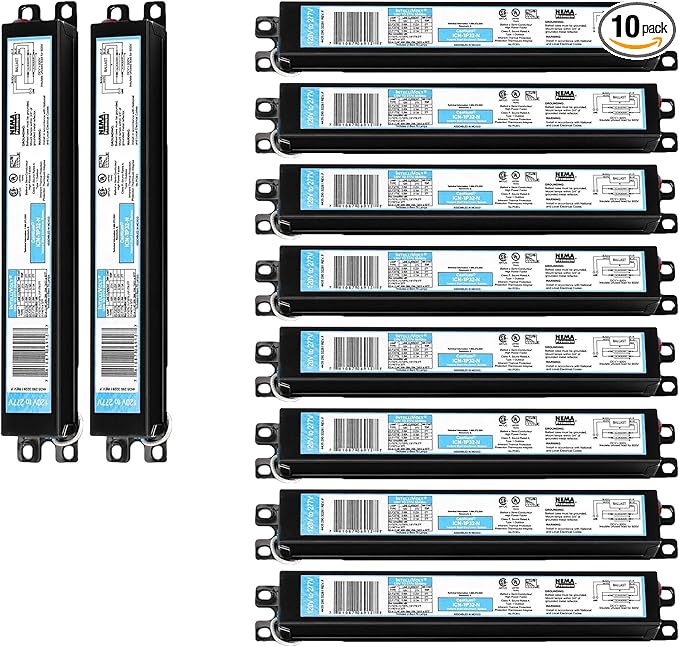 ICN1P32N 120-277V 50-60Hz Input Frequency Solid Wire Type Instant Start Centium Electronic Fluorescent Ballast for 1 F32T8 Lamp Type Indoor/Outdoor Use with Automatic Restart Ballast Box 10 Pack