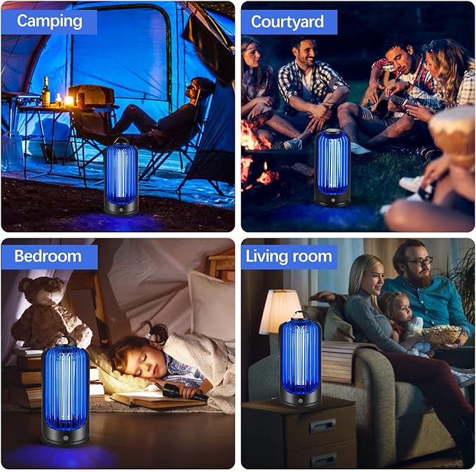 Bug Zapper 2000V High Powered UV Light Electric Mosquito Zapper Waterproof Mosquito Killer Lamp Light-Emitting Flying Insect Control Lamp for Home Patio Backyard Camping