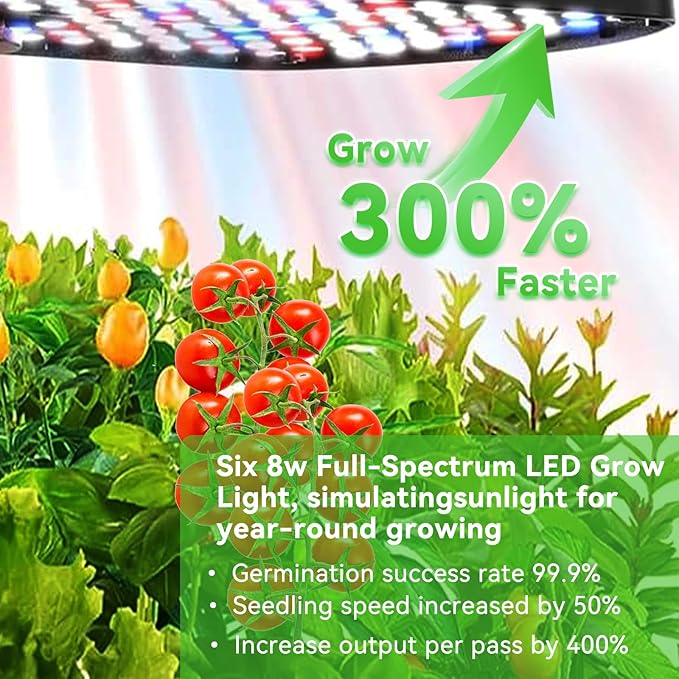 Upgraded 3-Tier Hydroponics Growing System Kit 60-Pod Indoor Garden with Adjustable Full-Spectrum LED Grow Light Auto Water Circulation Smart Growing System for Herbs Vegetables &amp Climbing Plan