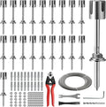 Wire Trellis for Climbing Plants Outdoor 20-Set Wall Wire Trellis Kit with 1/8in x 98ft Stainless Steel Cable &amp Cutter T316 Espalier System for Fence and Garden DIY Projects