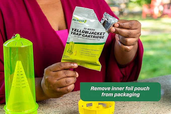 RESCUE! Yellowjacket Attractant Cartridge (10 Week Supply) – for RESCUE! Reusable Yellowjacket Traps - (7 Pack)