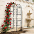 2 Pack Large Garden Trellis Heavy Duty Rustproof Iron Plant Trellis for Potted Plant Support Metal Climbing Rose Trellis Vine Vegetable CucumberBlack-86.7 H x 19.7 W