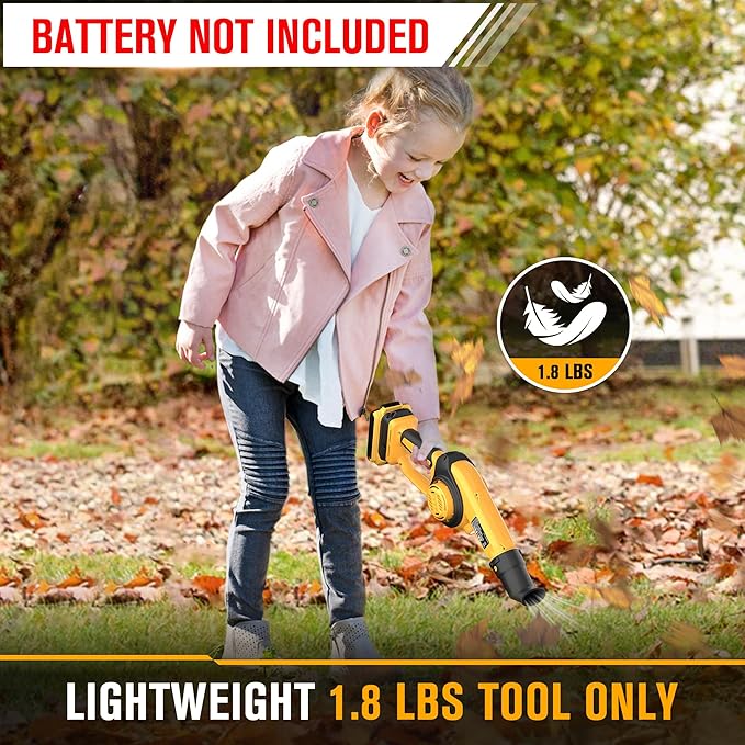 Cordless Leaf Blower Compatible with Dewalt 20V Max Battery (Tool Only) Up to 200MPH Small Electric Leaf Blower 3 Speeds Mode Battery Powered Mini Leaf Blowers for Patio