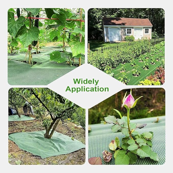 3x100ft Weed Barrier Fabric &amp Landscape Fabric5.8oz Heavy-Duty Non-Woven Ground Cover Easy Setup Weed Control Mat for Garden Yard Farm Orchard Fruit Trees