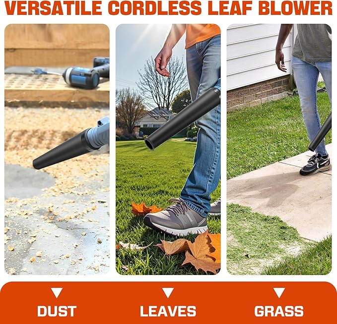 SENIX 20V Cordless Leaf Blower Electric Blowers with Brushless Motor 3 Variable Speed Modes 75 CFM and 180 MPH 2.5Ah Battery and Charger Included Lightweight Leaf Blowers for Lawn Care (BLX2-M)