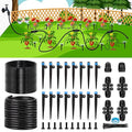 102FT Drip Irrigation System Kit New Quick-Connect Automatic Garden Watering Misting System for Greenhouse Yard Lawn Plant with 1/2 inch Hose 1/4 inch Distribution Tubing and Accessories