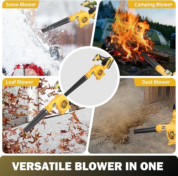 20V Cordless Leaf Blower with Battery &amp Charger - 4-Speed Electric Blower with 92CFM Lightweight for Quick Yard Cleanup Patio Driveway &amp Dust Removal - Complete Lawn Care Blower Kit