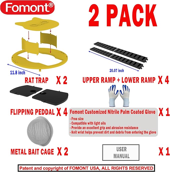 2025 New Improved Bucket Lid Mouse Trap Rat Trap-Metal Bait Cage-Automative Reset-5 Gallon Bucket Fit