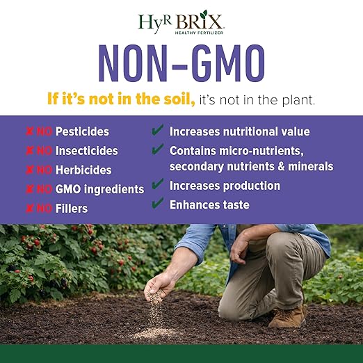 HyR BRIX Slow-Release 6-8-9 Fruit &amp Berry Fertilizer 5lb Bucket - Plant Food with Calcium &amp Sulfur - Essential Micronutrients for Better-Tasting Fruit &amp Higher Yields