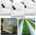 Berlune 3 Pack Clear Greenhouse Heavy Duty Tarp 8 x 10 ft Clear Waterproof Cover 14 Mil Plastic Mesh Cover UV Resistant Poly Tarp with Grommets for Gardening Farming Nursery Outdoor Event