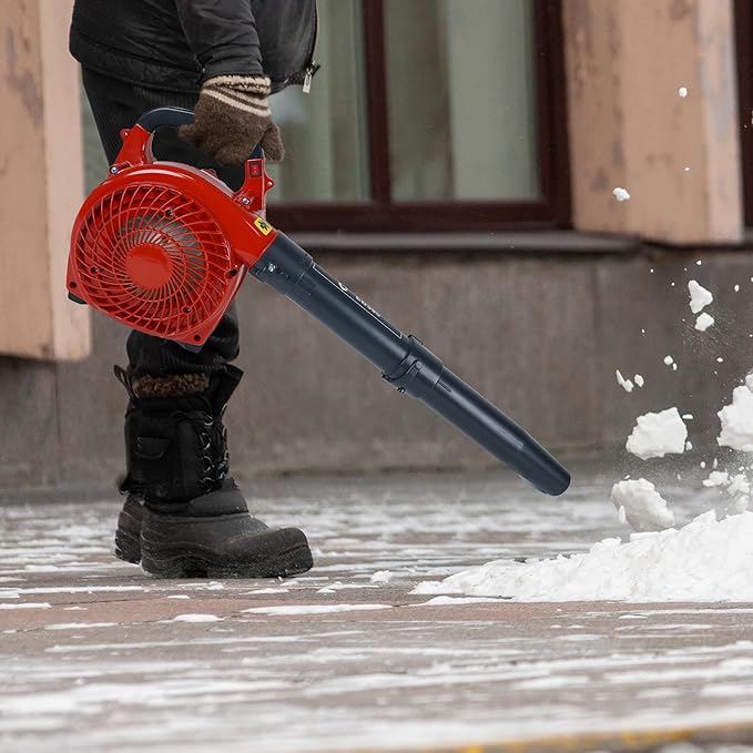 Handheld Gas Leaf Blower 28Cc 490 CFM 180 MPH Powerful Garden Gas Blower Leaf Clearing Tool 2 Stroke for Yard Work Leaf or Snow Blowing