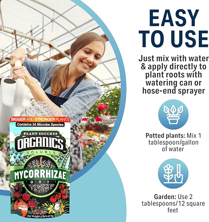 Mycorrhizal Fungi OMRI Organic Root Enhancer for Plant Success Super Potent 20 Strain ECTO and ENDO Blend for Trees Vegetables and Houseplants Beneficial Bacteria Included Treats 14000 Plants