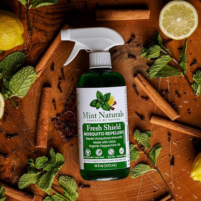 Natural Mosquito Repellent Spray – USDA Organic Peppermint Oil Formula that Helps Deter Mosquitoes 16 oz – Made in USA by Mint Naturals