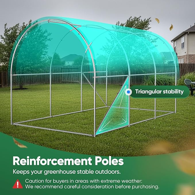Quictent 10x7x7 FT Essential Greenhouse for Outdoors Portable Walk-in Tunnel Hoop House with 6 Screen Windows &amp Zipper Door Heavy Duty Frame for Garden Plant Vegetable Green